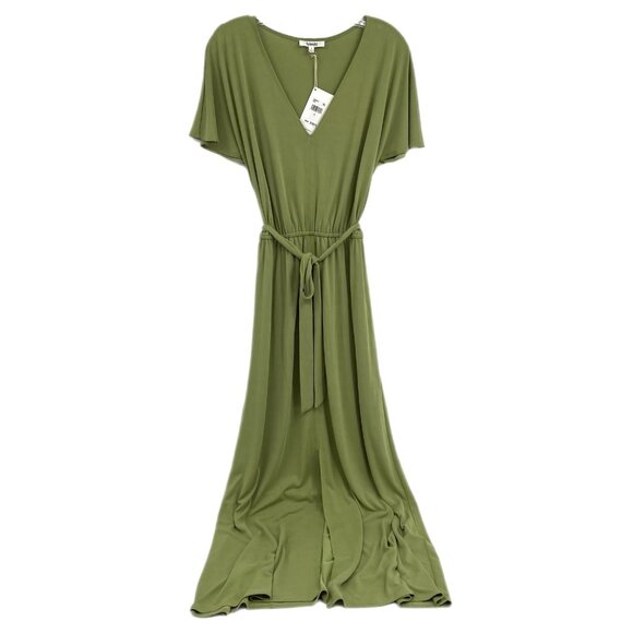 Splendid Green V-Neck Belted Maxi Dress | Size S - Picture 1 of 8
